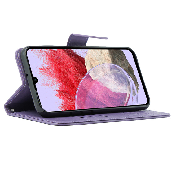 Flip case for Samsung Galaxy M34 5G, Butterfly, purple
