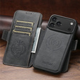 2-in-1 flip case for iPhone 17 Pro, SUTENI, for MagSafe, black
