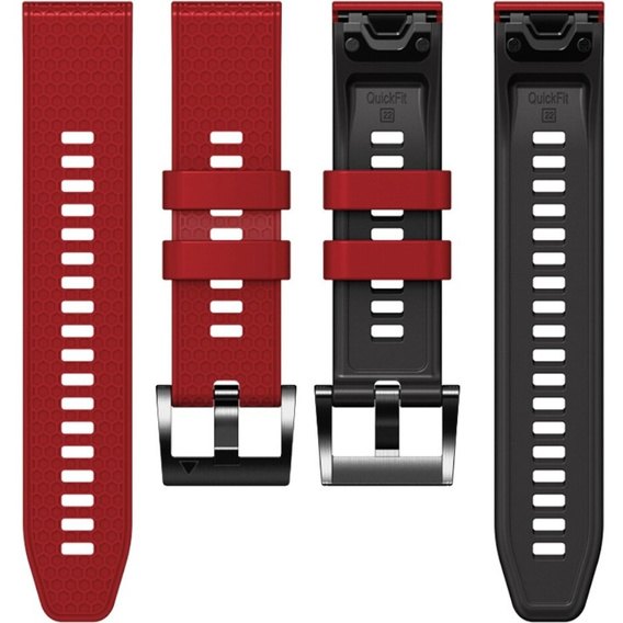 Silicone Strap for Garmin Fenix 7 / Forerunner 965 / 955 / 945 / 935, Red / Black