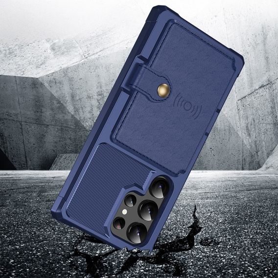 Case for Samsung Galaxy S24 Ultra Card Holder Kickstand, Card Holder Kickstand, blue