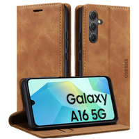 Case for Samsung Galaxy A16, ERBORD Vintage, wallet with flap, brown