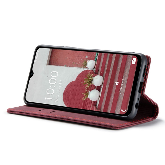 CASEME case for Samsung Galaxy M33 5G, Leather Wallet Case, maroon