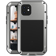 Love Mei Case for iPhone 12, armored with glass, grey