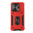 Armored Case for Xiaomi Redmi Note 13 Pro 5G, CamShield Slide, red + Tempered Glass 9H