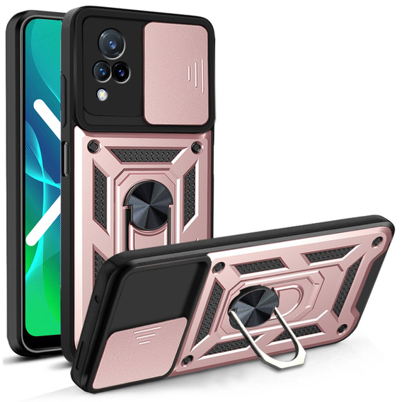 Case for Vivo V21 5G, CamShield Slide, pink rose gold