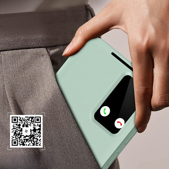 Flip case for Samsung Galaxy S25 Edge, Smart View Wallet, green