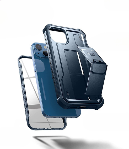 Armored case for iPhone 13 / 14, Dexnor Full Body, dark blue