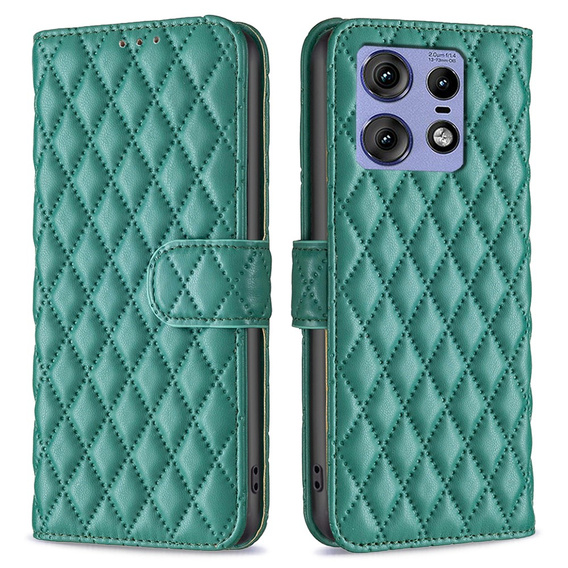 Flip case for Motorola Edge 50 Pro 5G, Wallet, BINFEN COLOR, green