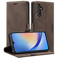 Case for Samsung Galaxy A54, ERBORD Vintage, wallet with flap, coffee