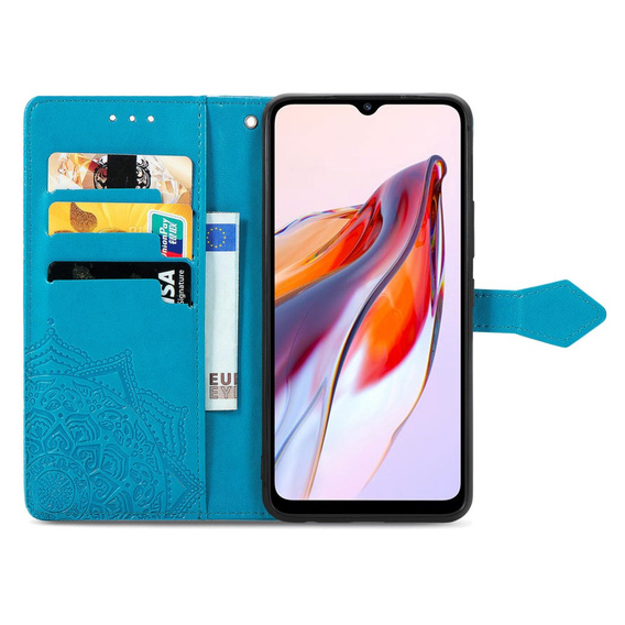 Flip case for Xiaomi Redmi 12C, Mandala, blue