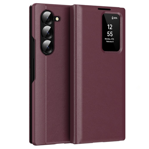 Flip case for Samsung Z Fold6 5G, Smart View Wallet, maroon