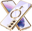Case for Samsung Galaxy S21, Electro MagSafe, gold + Screen Glass