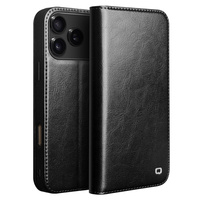 QIALINO Genuine Cow Leather flip case for iPhone 17 Pro Max, black