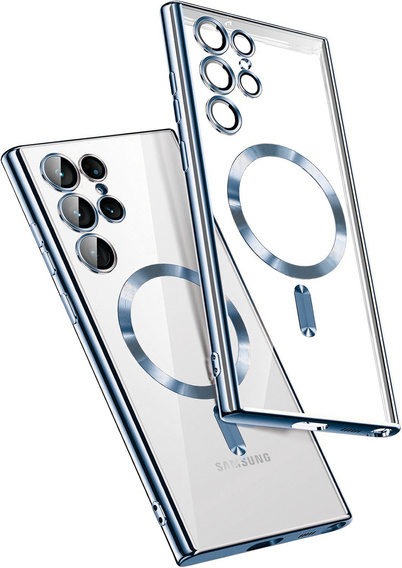 Case for Samsung Galaxy S25 Ultra, Electro MagSafe, dark blue + Screen Glass