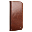 Flip case for Iphone 16E, QIALINO Leather Wallet, brown