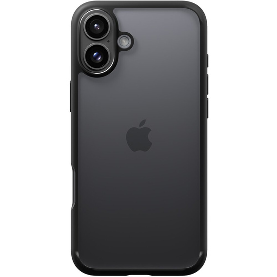 Spigen case for iPhone 16 Plus, Ultra Hybrid, black + 9H Tempered Glass