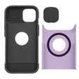 ERBORD MagSafe Cam Slider Case, purple + screen protector for iPhone 13 / iPhone 14