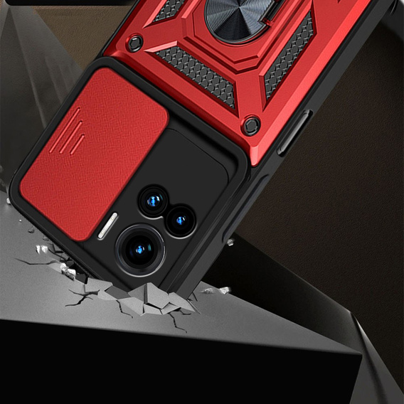 Case fordo Motorola Edge 30 Ultra 5G, CamShield Slide, red