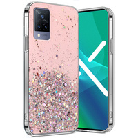 Case for Vivo V21 5G, Glittery, pink