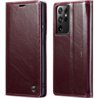 CASEME flip case for Samsung Galaxy S21 Ultra 5G, Waxy Textured, red