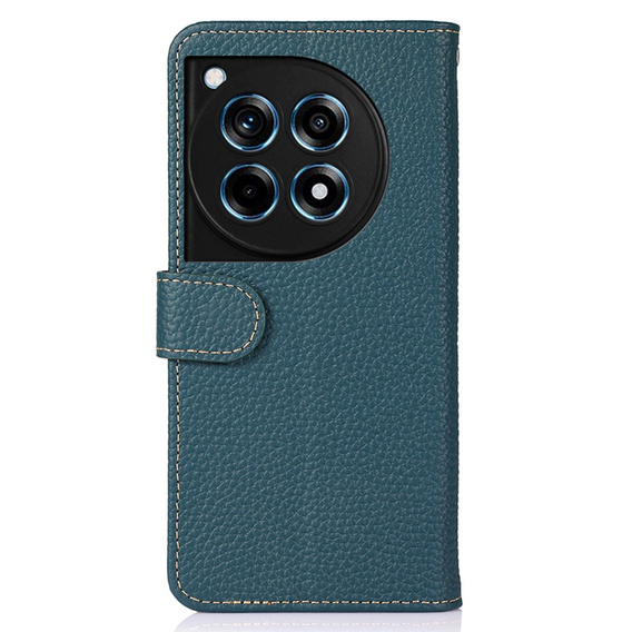 KHAZNEH RFID case for OnePlus 12R, Litchi Texture, green