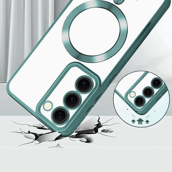 Case for Samsung Galaxy S23, Electro MagSafe, green + Screen Glass