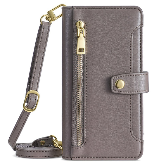 Flip case for Samsung Galaxy A25 5G, Wallet Zipper Pocket, grey