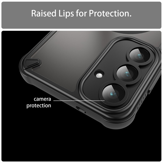 Armoured case for Samsung Galaxy S25 FE, for MagSafe, matt black
