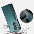CASEME flip case for Samsung Galaxy Z Fold6 5G, Litchi Wallet, green