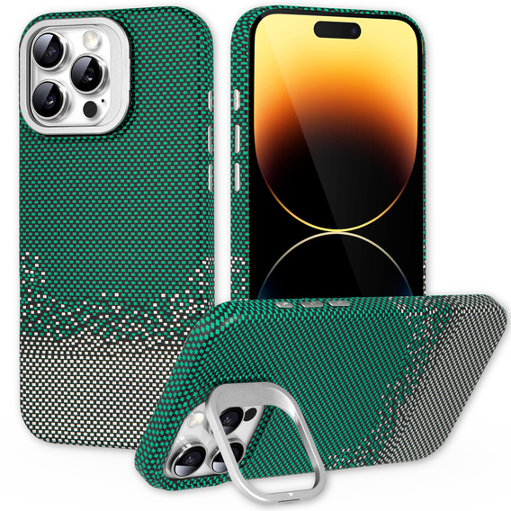 Case for iPhone 14 Pro Max, Frame Kickstand, for MagSafe, Sand Green