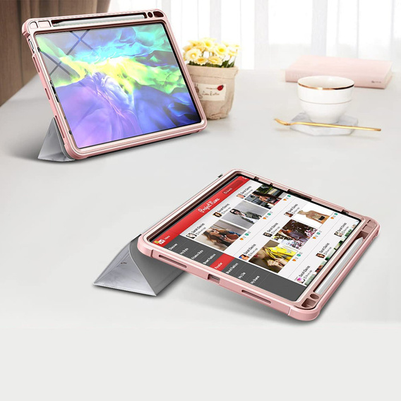 Case for iPad Air 4 10.9 2020 / iPad Pro 11 2020 / 2018, Suritch Full Body Marble, pink