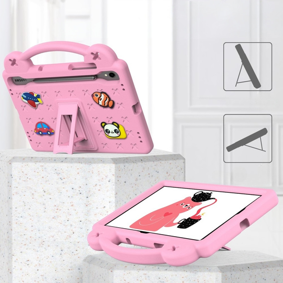 Children's case for Samsung Galaxy Tab S7/S8/S9, Cute Patterns, with stand, pink