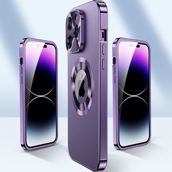 Case for iPhone 13 Pro Max, Dual Glass, for Magsafe, purple