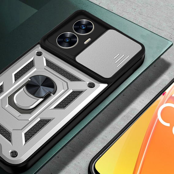Case for Realme C55, CamShield Slide, silver