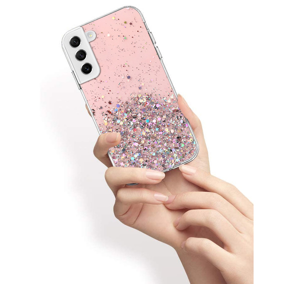 Case for Samsung Galaxy S22 5G, Glittery, pink
