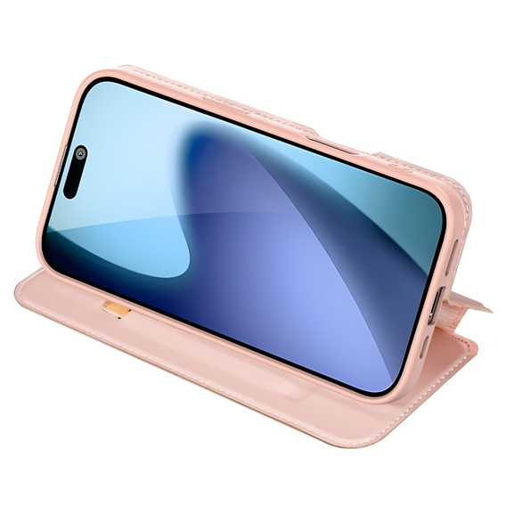 Dux Ducis case for iPhone 17, Skin Pro, with flap, with card slot, pink