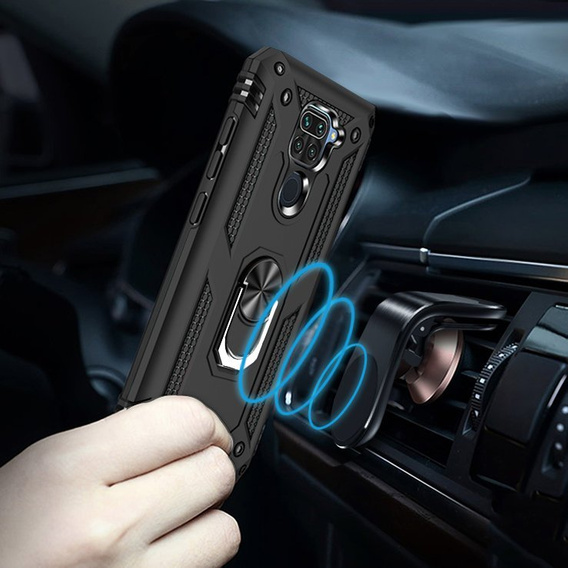 Armor Case for Xiaomi Redmi Note 9, Nox Case Ring, black
