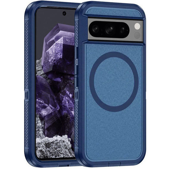 Case with frame for Google Pixel 8 Pro, for MagSafe, blue