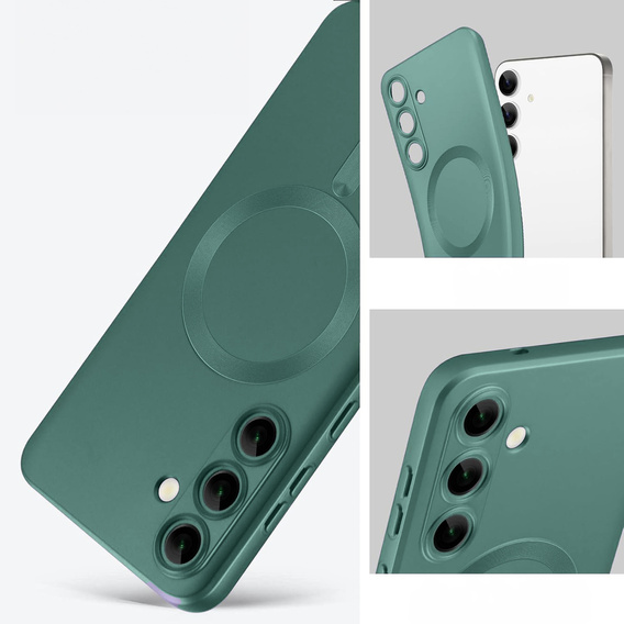 Case for Samsung Galaxy A56, ColorMag, for MagSafe, green + 9H tempered glass