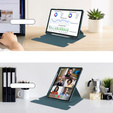Keyboard case for Samsung Galaxy Tab S10 Lite / S10 FE / S9 FE, Rotary 360° Leather, dark green