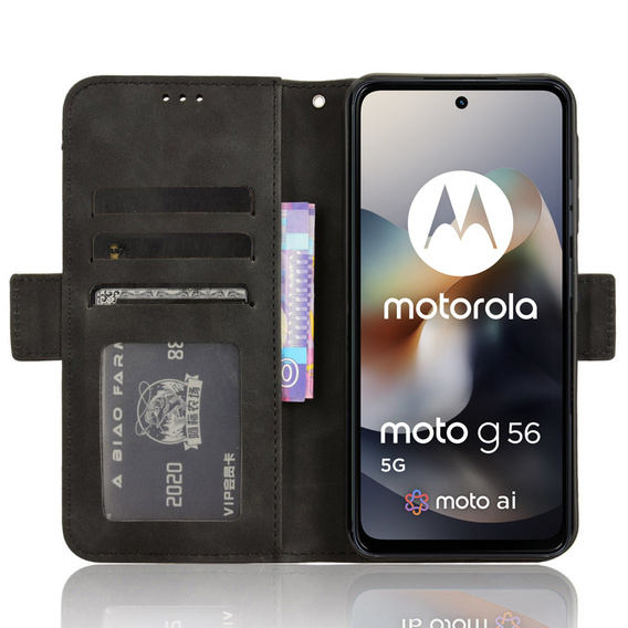 Flip case for Motorola Moto G56 5G, Card Slot, black