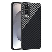 ABEEL Case for Samsung Galaxy S25 Edge, Carbon Fiber, for MagSafe, black / silver