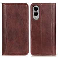 Flip case for Samsung Galaxy S25 Edge, Split Leather, brown