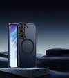 Case for Samsung Galaxy S21, for MagSafe, ERBORD Matt Case, dark blue + Screen Glass