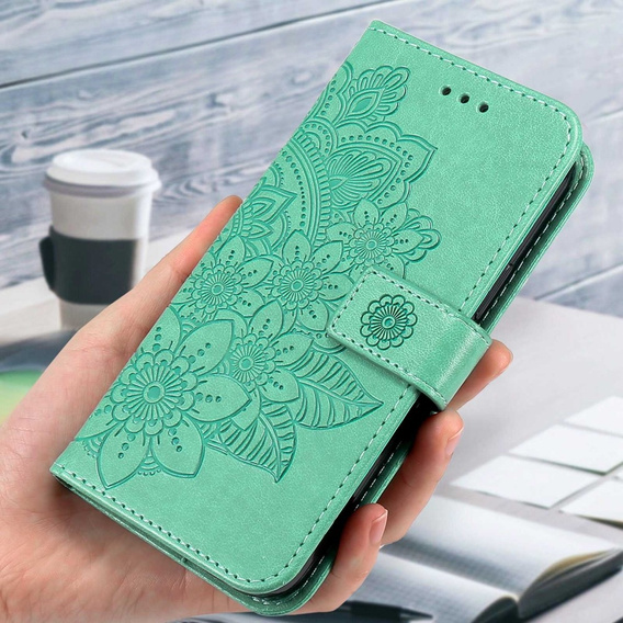 Flip case for Xiaomi Redmi Note 12 5G / POCO X5 5G, Mandala Flower, green