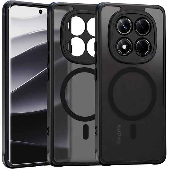 Case for Xiaomi Redmi Note 14 Pro 5G / Xiaomi Poco X7 5G, for MagSafe, ERBORD Matt Case, black