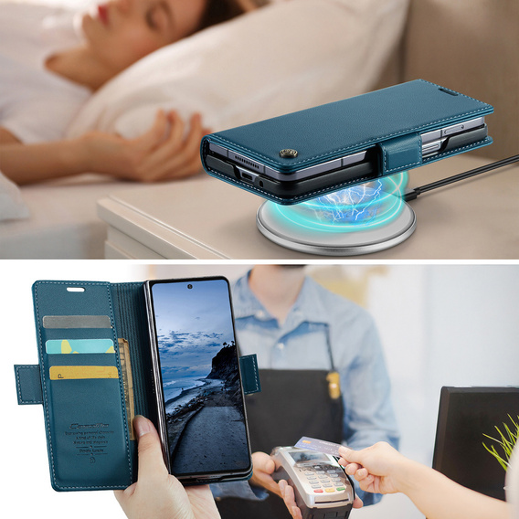 CASEME Litchi Wallet flip case for Samsung Galaxy Z Fold7 5G
