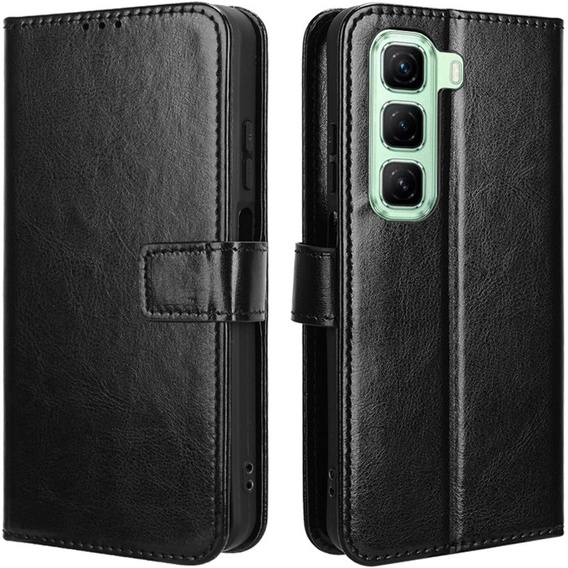 Flip case for Infinix Hot 50 4G, Crazy Horse Wallet, black