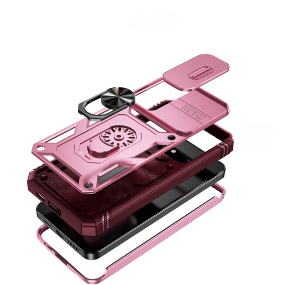 Case for Samsung Galaxy S24+ Plus, CamShield Slide, pink / red