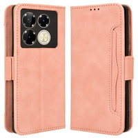 Flip case for Infinix Note 40 Pro, Card Slot, pink